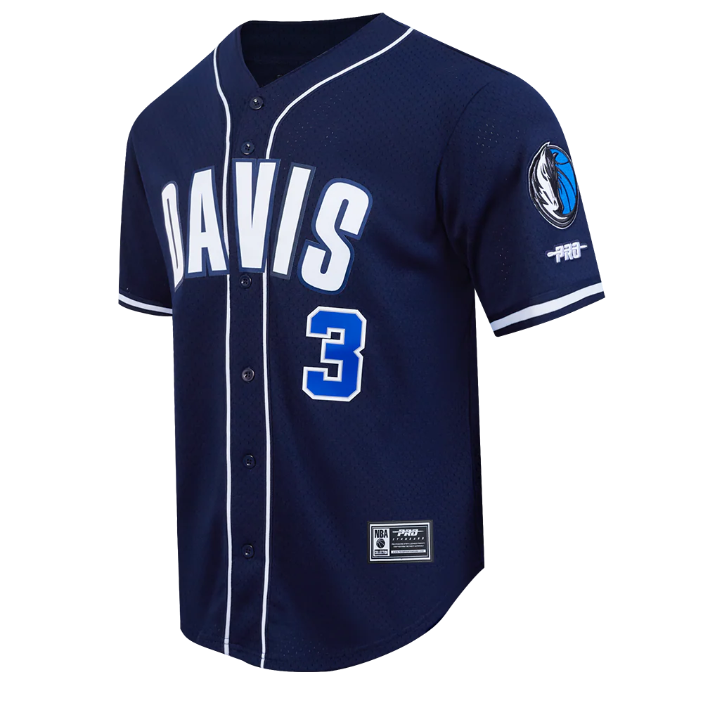 NBA DALLAS MAVERICKS ANTHONY DAVIS #3 CLASSIC MESH PNN MEN'S MESH BUTTON DOWN SHIRT