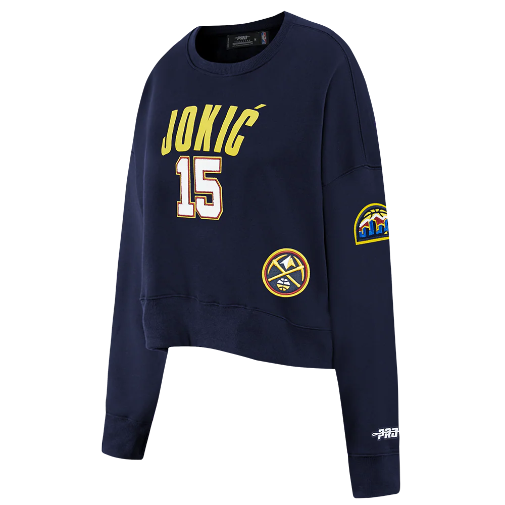 NBA DENVER NUGGETS NIKOLA JOKIC #15 CLASSIC PLAYER NAME AND NUMBER WOMEN'S FLC CREWNECK