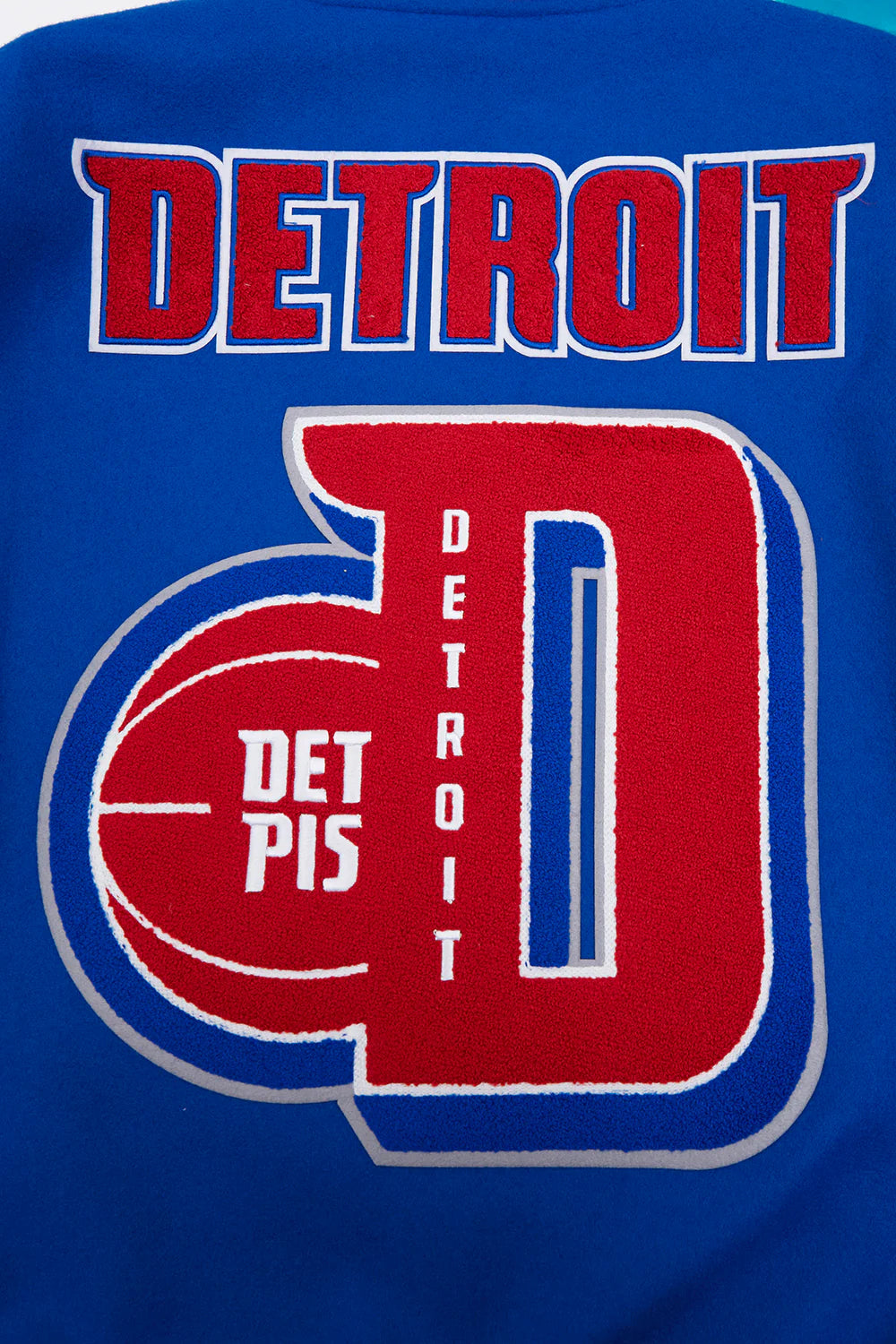 NBA DETROIT PISTONS MASHUP MEN'S RIB WOOL VARSITY JACKET