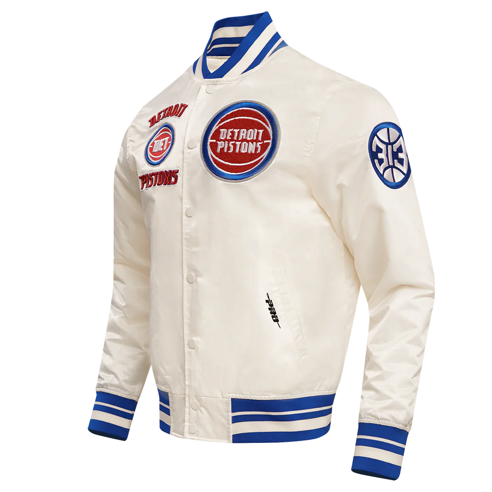 NBA DETROIT PISTONS RETRO CLASSIC MEN'S RIB SATIN JACKET