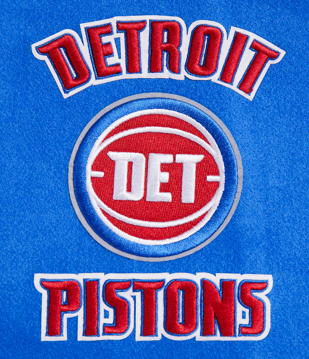 NBA DETROIT PISTONS RETRO CLASSIC MEN'S RIB WOOL VARSITY JACKET