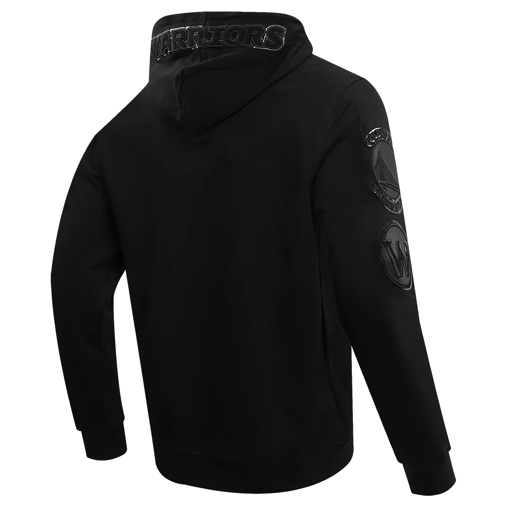 NBA GOLDEN STATE WARRIORS TRIPLE BLACK LOGO ZIPPER HOODIE