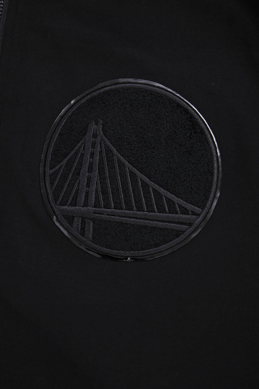 NBA GOLDEN STATE WARRIORS TRIPLE BLACK LOGO ZIPPER HOODIE