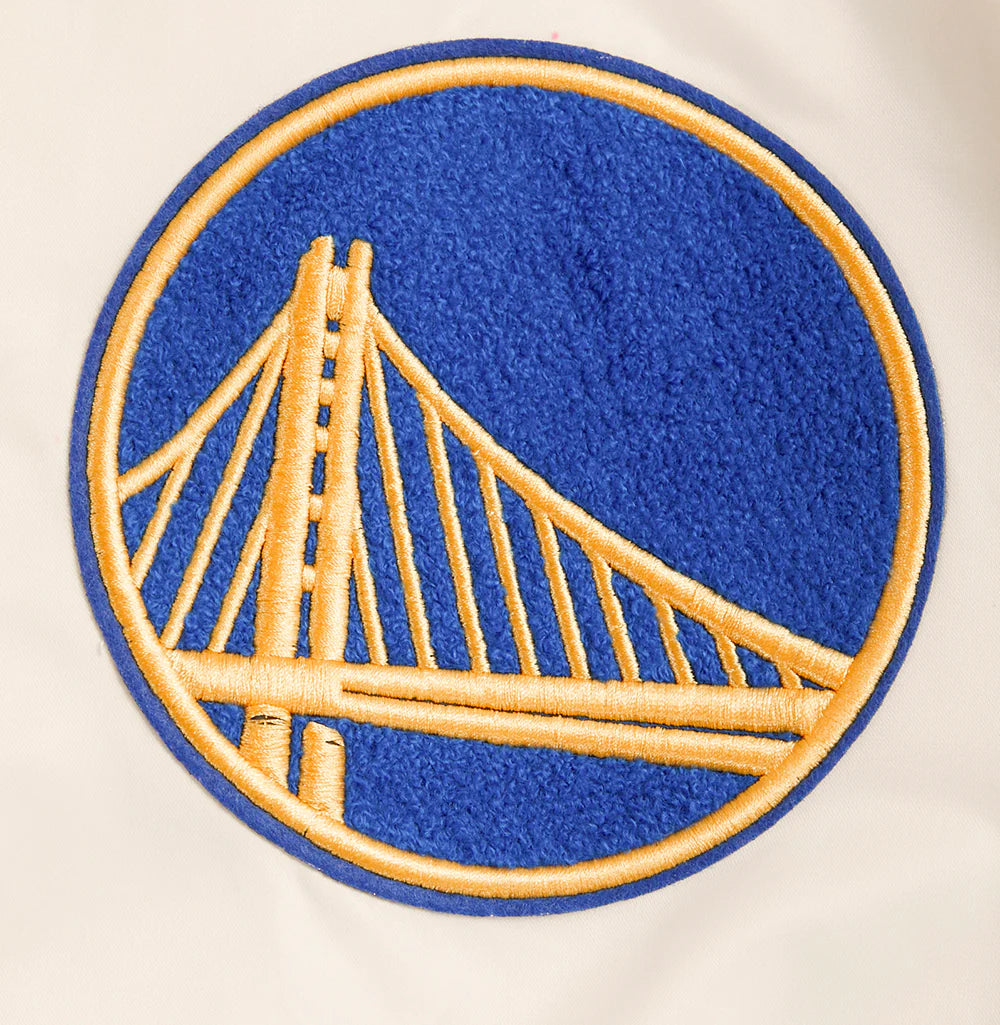 NBA GOLDEN STATE WARRIORS RETRO CLASSIC MEN'S RIB SATIN JACKET