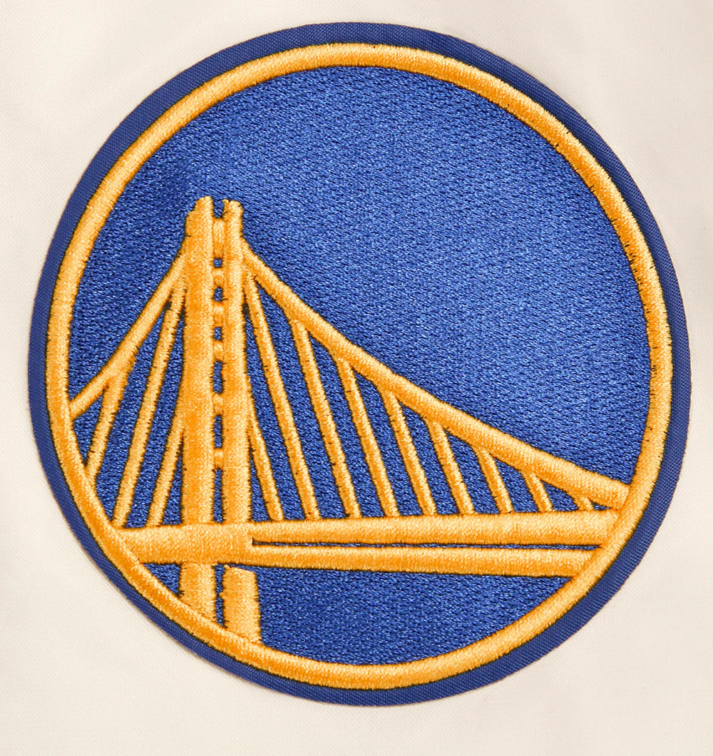 NBA GOLDEN STATE WARRIORS RETRO CLASSIC MEN'S RIB SATIN JACKET