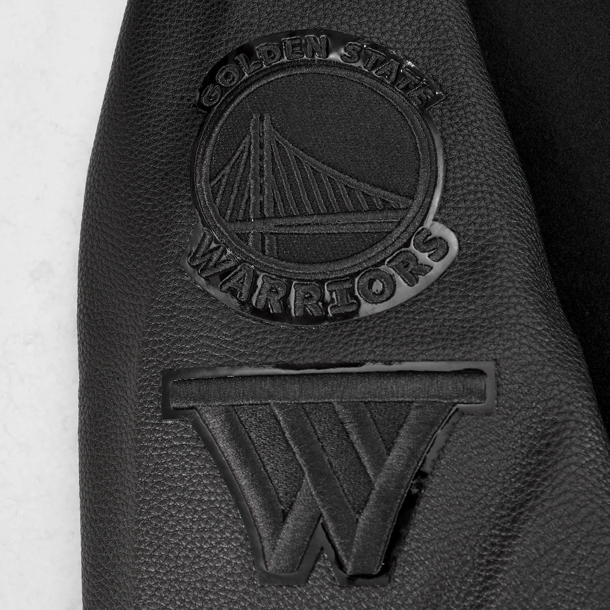 NBA GOLDEN STATE WARRIORS TRIPLE BLACK BIG BOYS WOOL VARSITY JACKET