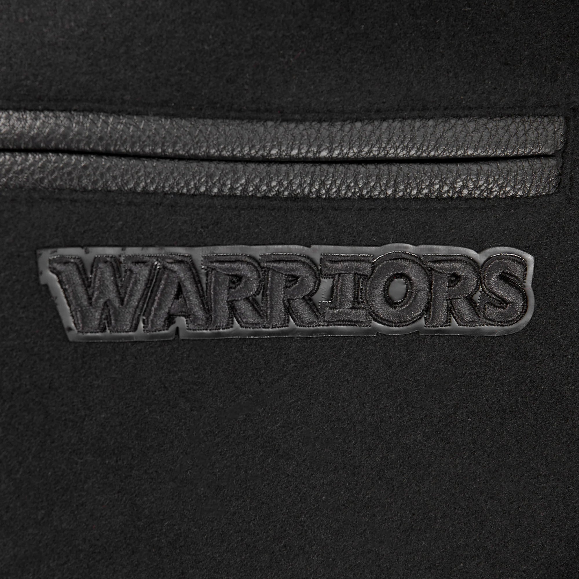 NBA GOLDEN STATE WARRIORS TRIPLE BLACK BIG BOYS WOOL VARSITY JACKET
