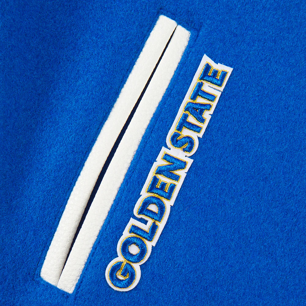 NBA GOLDEN STATE WARRIORS RETRO CLASSIC BIG BOYS RIB WOOL VARSITY JACKET