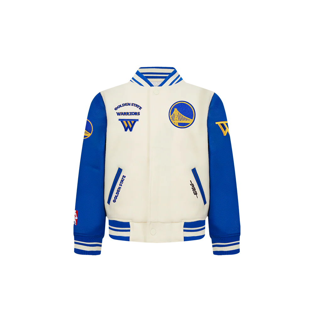 NBA GOLDEN STATE WARRIORS RETRO CLASSIC TODDLER BOYS RIB WOOL VARSITY JACKET