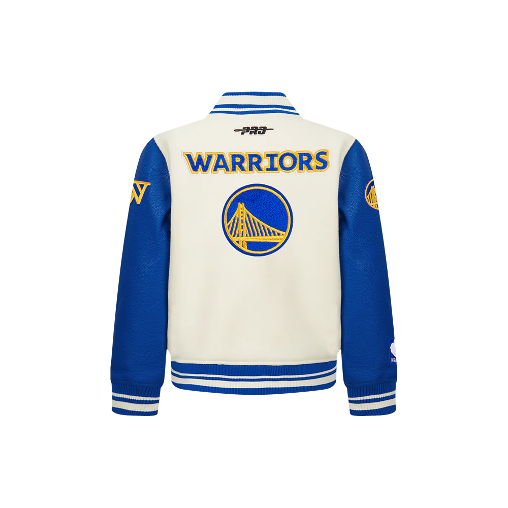 NBA GOLDEN STATE WARRIORS RETRO CLASSIC TODDLER BOYS RIB WOOL VARSITY JACKET