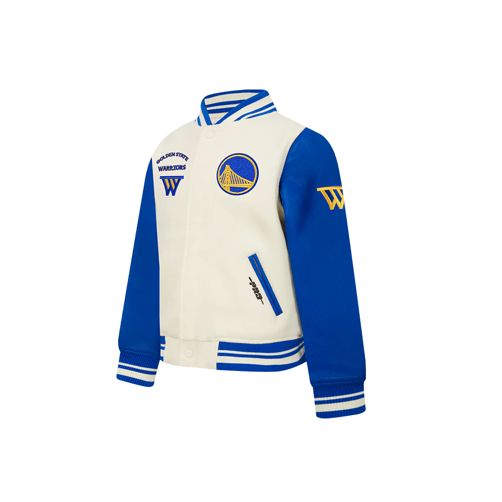 NBA GOLDEN STATE WARRIORS RETRO CLASSIC TODDLER BOYS RIB WOOL VARSITY JACKET
