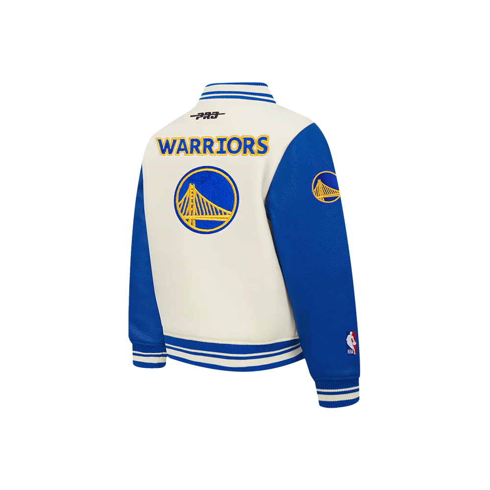 NBA GOLDEN STATE WARRIORS RETRO CLASSIC TODDLER BOYS RIB WOOL VARSITY JACKET