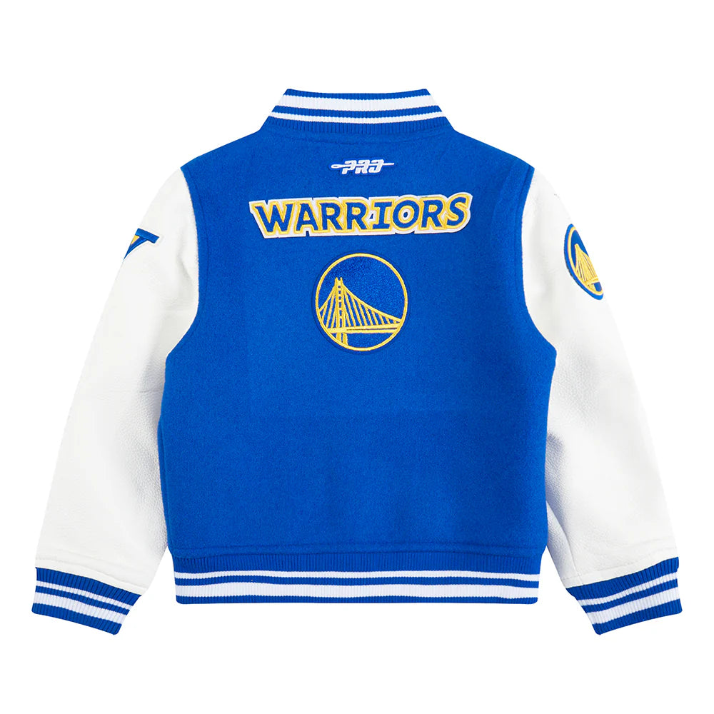 NBA GOLDEN STATE WARRIORS RETRO CLASSIC TODDLER BOYS RIB WOOL VARSITY JACKET