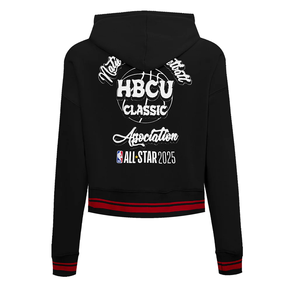 HBCU X NBA ALL STAR 2025 WOMEN'S RIB FLEECE CROPPED PULLOVER HOODIE