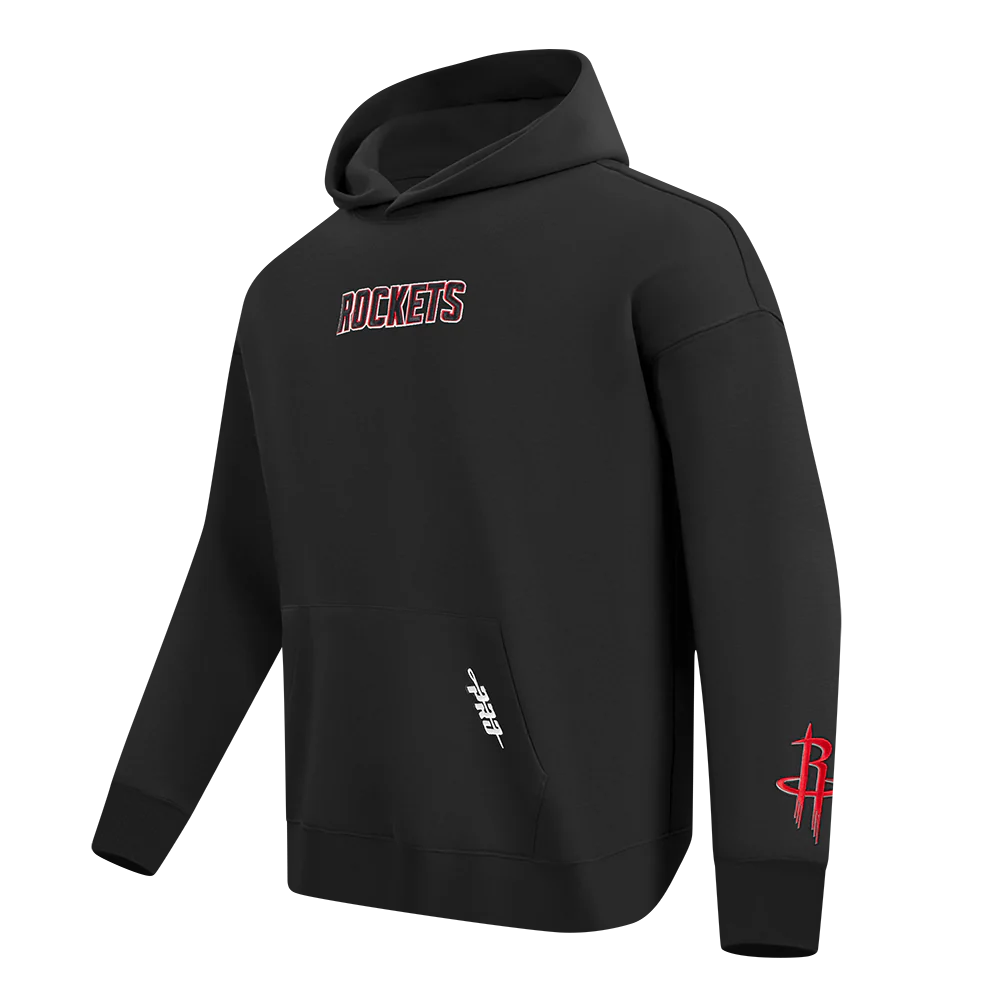 NBA HOUSTON ROCKETS WINGSPAN MEN'S DROP SHOULDER FLEECE PULLOVER HOODIE