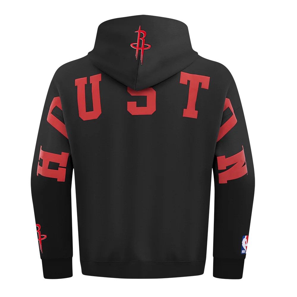 NBA HOUSTON ROCKETS WINGSPAN MEN'S DROP SHOULDER FLEECE PULLOVER HOODIE