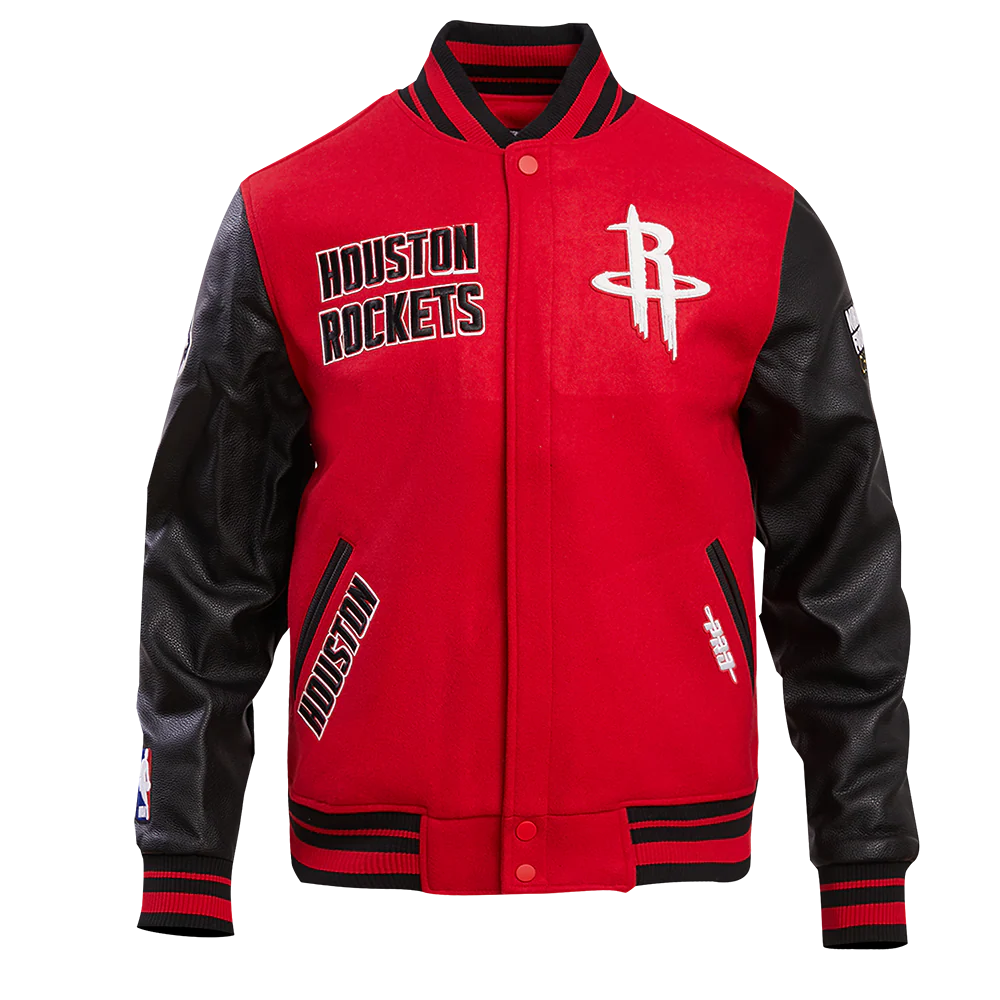 NBA HOUSTON ROCKETS RETRO CLASSIC MEN'S RIB WOOL VARSITY JACKET