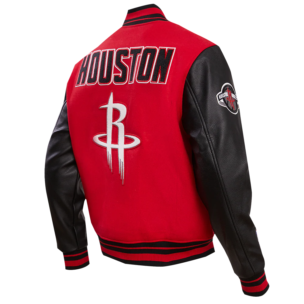 NBA HOUSTON ROCKETS RETRO CLASSIC MEN'S RIB WOOL VARSITY JACKET