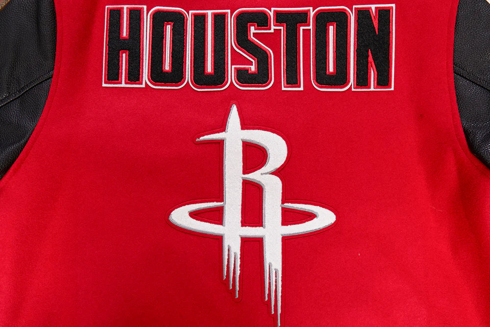 NBA HOUSTON ROCKETS RETRO CLASSIC MEN'S RIB WOOL VARSITY JACKET
