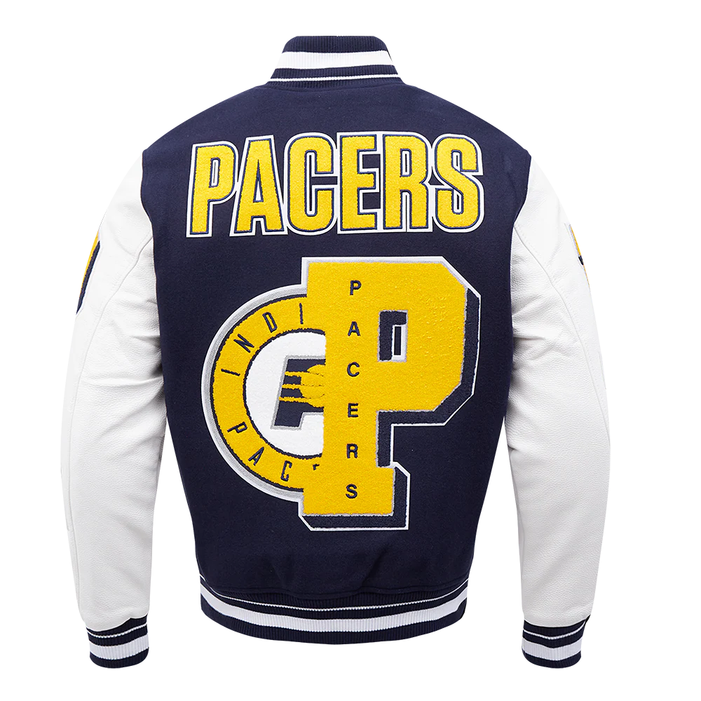 NBA INDIANA PACERS MASHUP MEN'S RIB WOOL VARSITY JACKET
