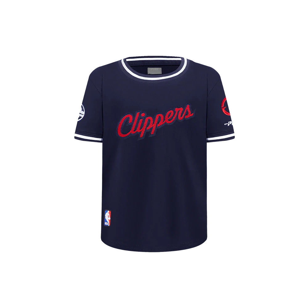 NBA LOS ANGELES CLIPPERS CLASSIC LITTLE BOYS SHORT SLEEVE STRIPED RIB TEE