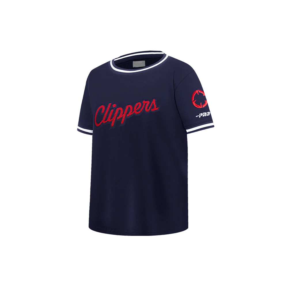 NBA LOS ANGELES CLIPPERS CLASSIC LITTLE BOYS SHORT SLEEVE STRIPED RIB TEE