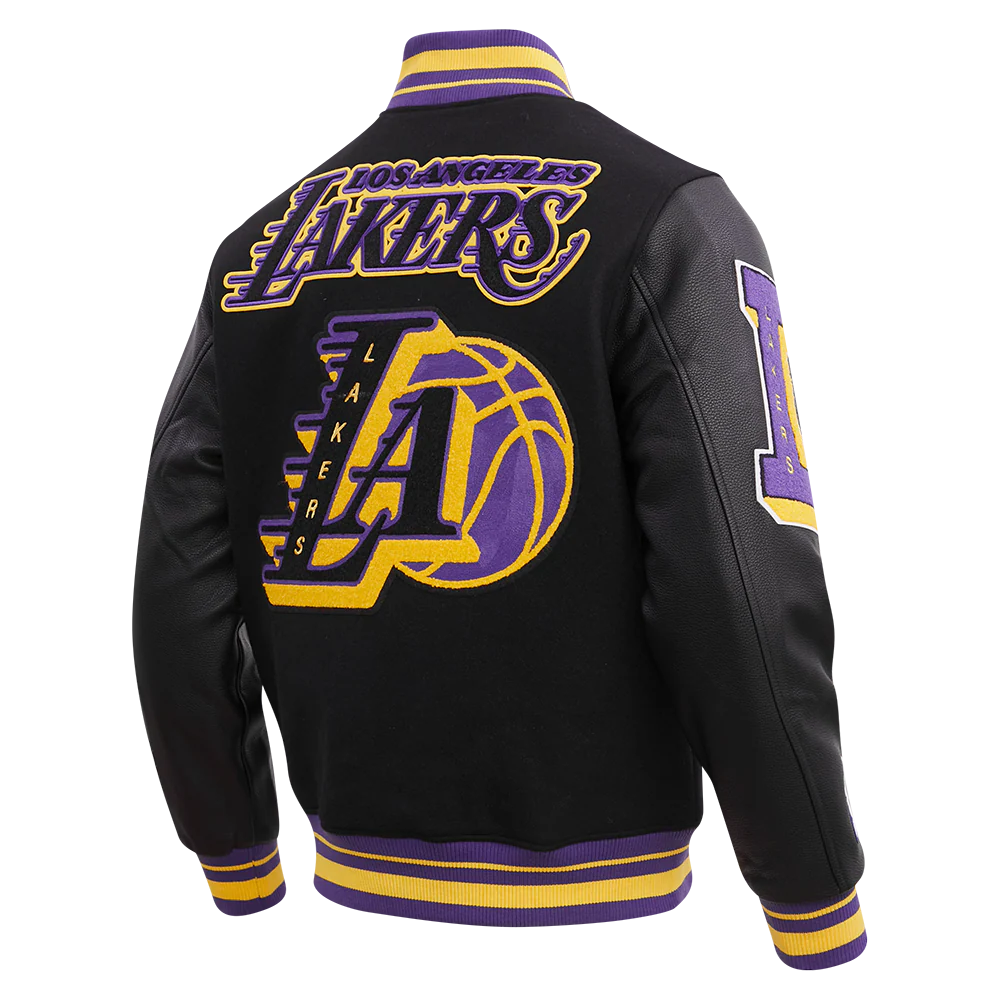 NBA LOS ANGELES LAKERS MASHUP MEN'S RIB WOOL VARSITY JACKET