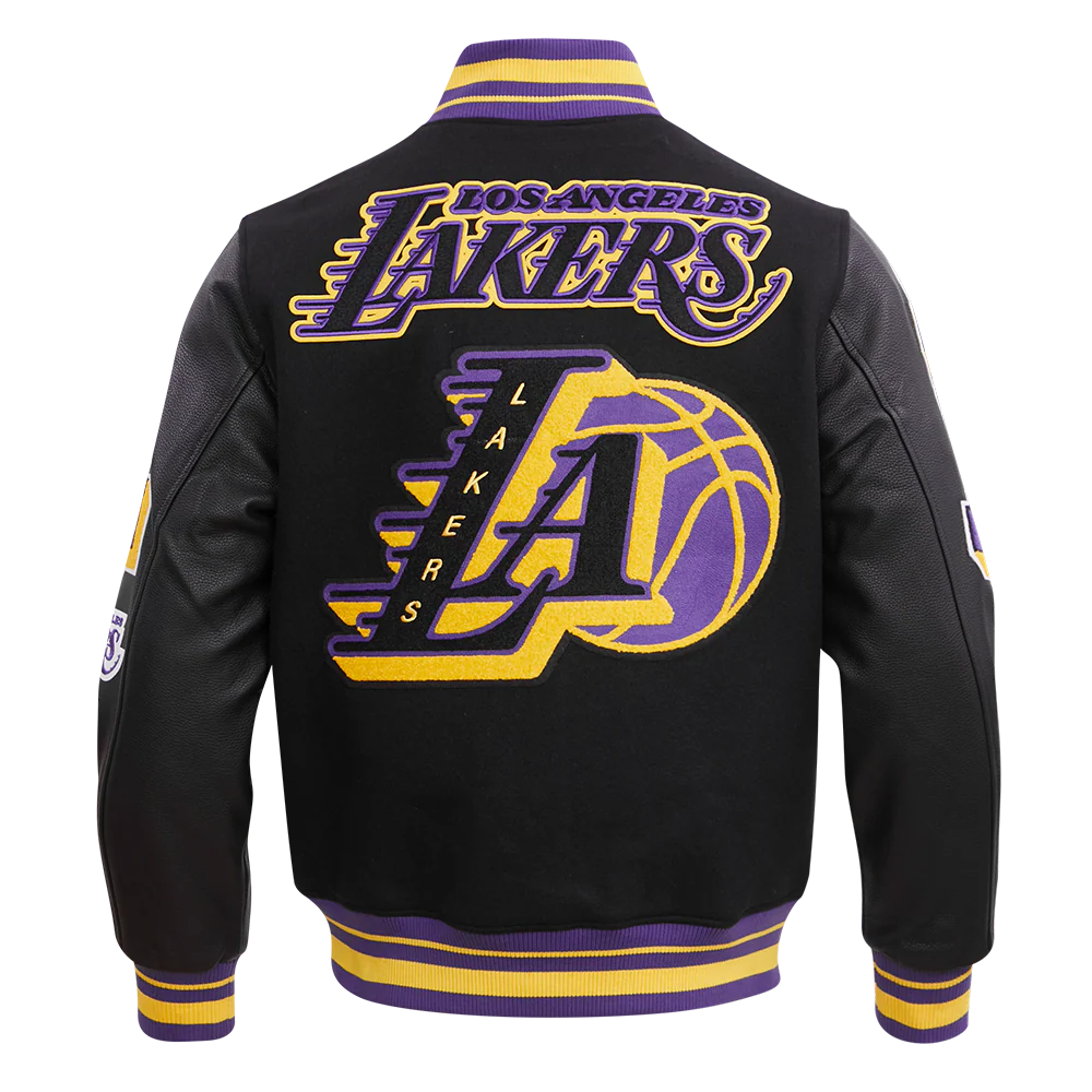 NBA LOS ANGELES LAKERS MASHUP MEN'S RIB WOOL VARSITY JACKET
