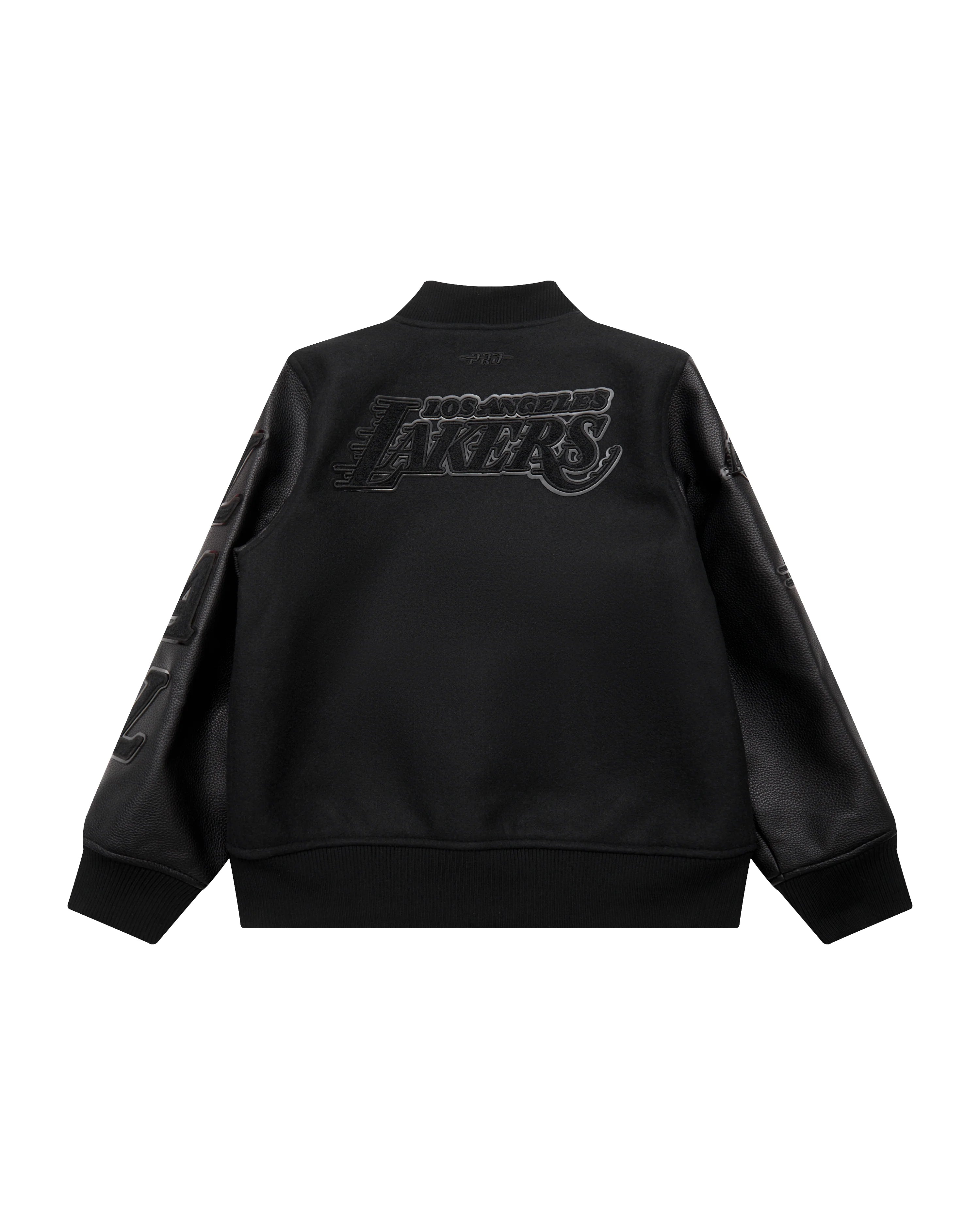 NBA LOS ANGELES LAKERS TRIPLE BLACK BIG BOYS WOOL VARSITY JACKET