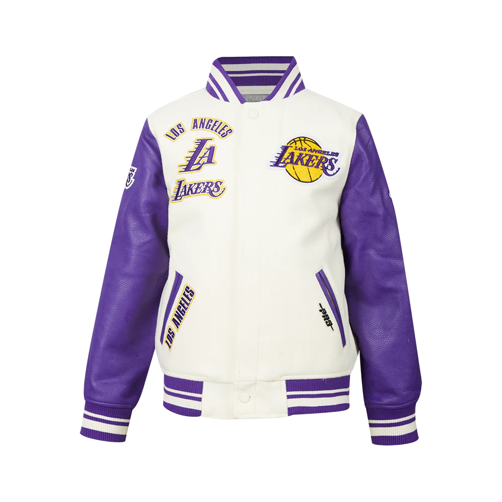 NBA LOS ANGELES LAKERS RETRO CLASSIC BIG BOYS RIB WOOL VARSITY JACKET