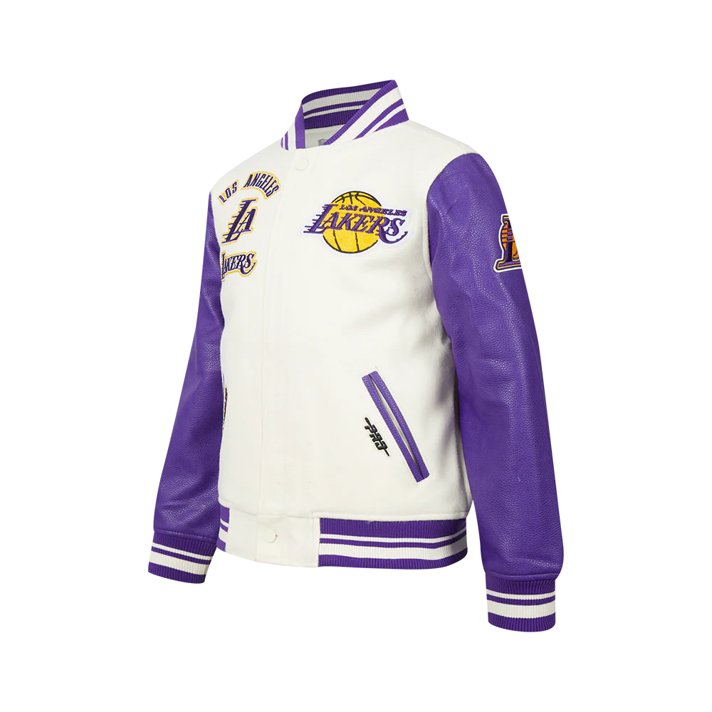 NBA LOS ANGELES LAKERS RETRO CLASSIC BIG BOYS RIB WOOL VARSITY JACKET