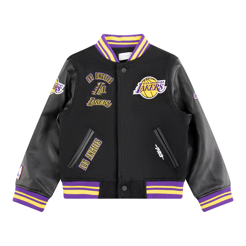 NBA LOS ANGELES LAKERS RETRO CLASSIC LITTLE BOYS RIB WOOL VARSITY JACKET