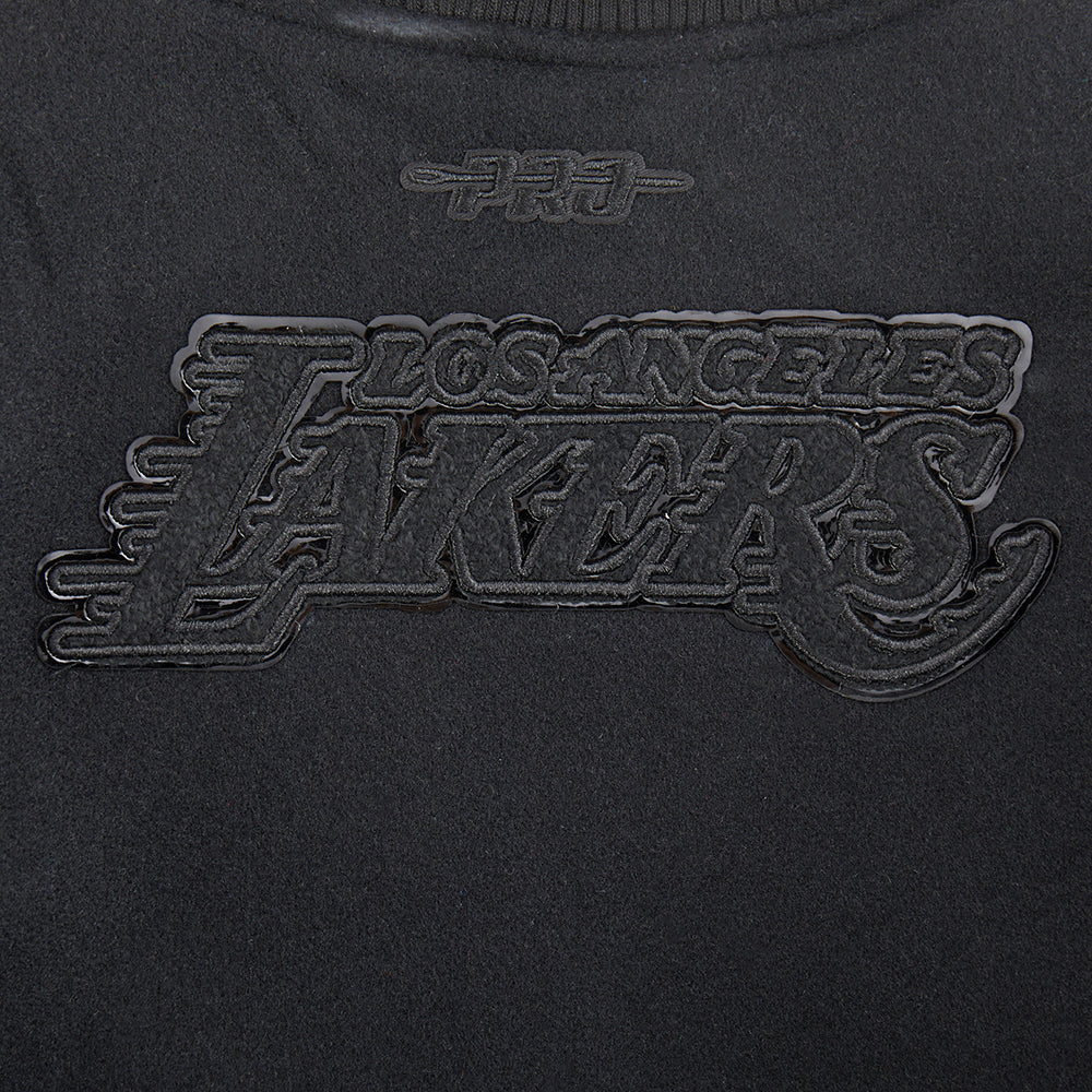 NBA LOS ANGELES LAKERS TRIPLE BLACK TODDLER BOYS WOOL VARSITY JACKET