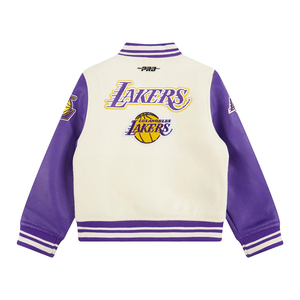 NBA LOS ANGELES LAKERS RETRO CLASSIC TODDLER BOYS RIB WOOL VARSITY JACKET