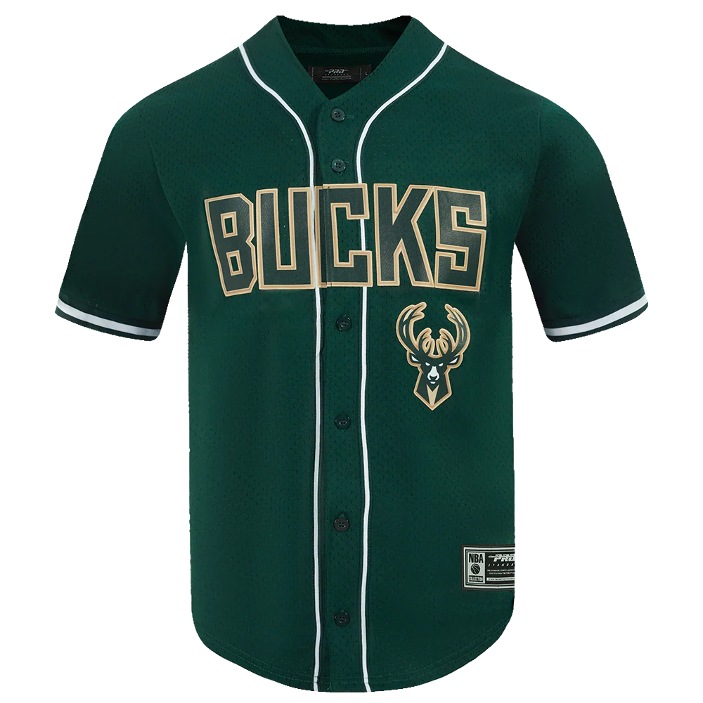 NBA MILWAUKEE BUCKS CLASSIC MEN'S MESH BUTTON DOWN JERSEY