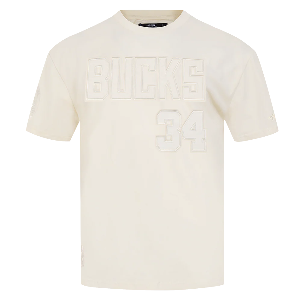 NBA MILWAUKEE BUCKS GIANNIS ANTETOKOUNMPO #34 NEUTRAL PNN MEN'S CJ DROP SHOULDER TEE