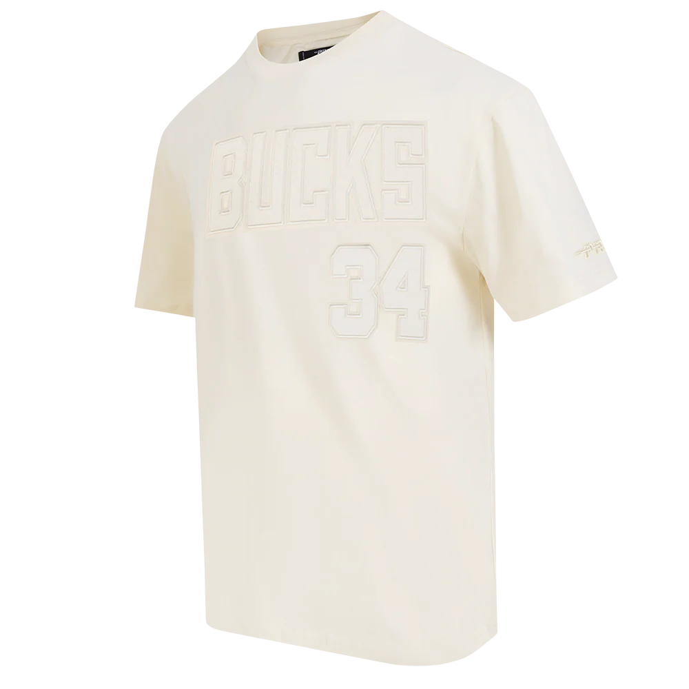 NBA MILWAUKEE BUCKS GIANNIS ANTETOKOUNMPO #34 NEUTRAL PNN MEN'S CJ DROP SHOULDER TEE