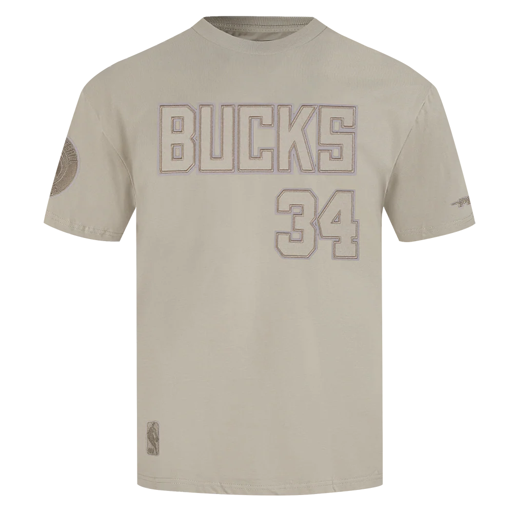 NBA MILWAUKEE BUCKS GIANNIS ANTETOKOUNMPO #34 NEUTRAL PNN MEN'S CJ DROP SHOULDER TEE