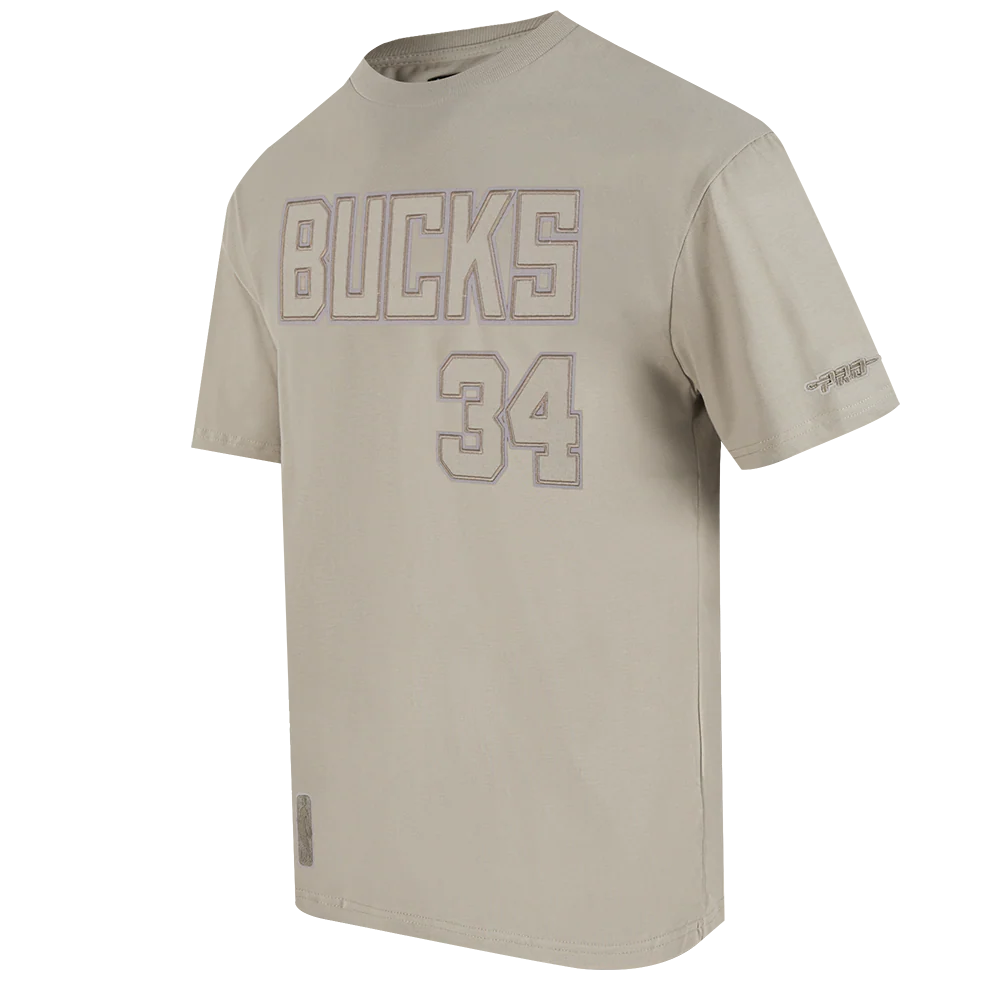 NBA MILWAUKEE BUCKS GIANNIS ANTETOKOUNMPO #34 NEUTRAL PNN MEN'S CJ DROP SHOULDER TEE