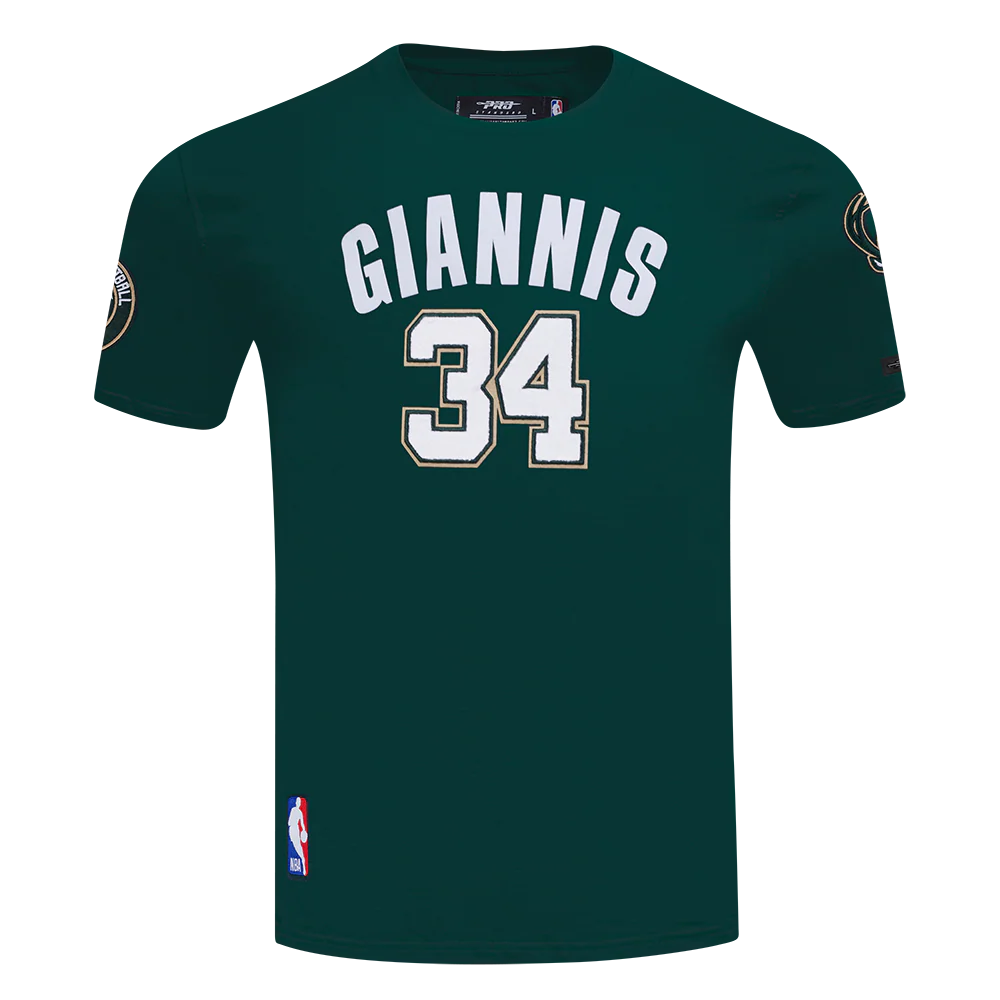 NBA MILWAUKEE BUCKS GIANNIS ANTETOKOUNMPO #34 CLASSIC PNN MEN'S SJ TEE
