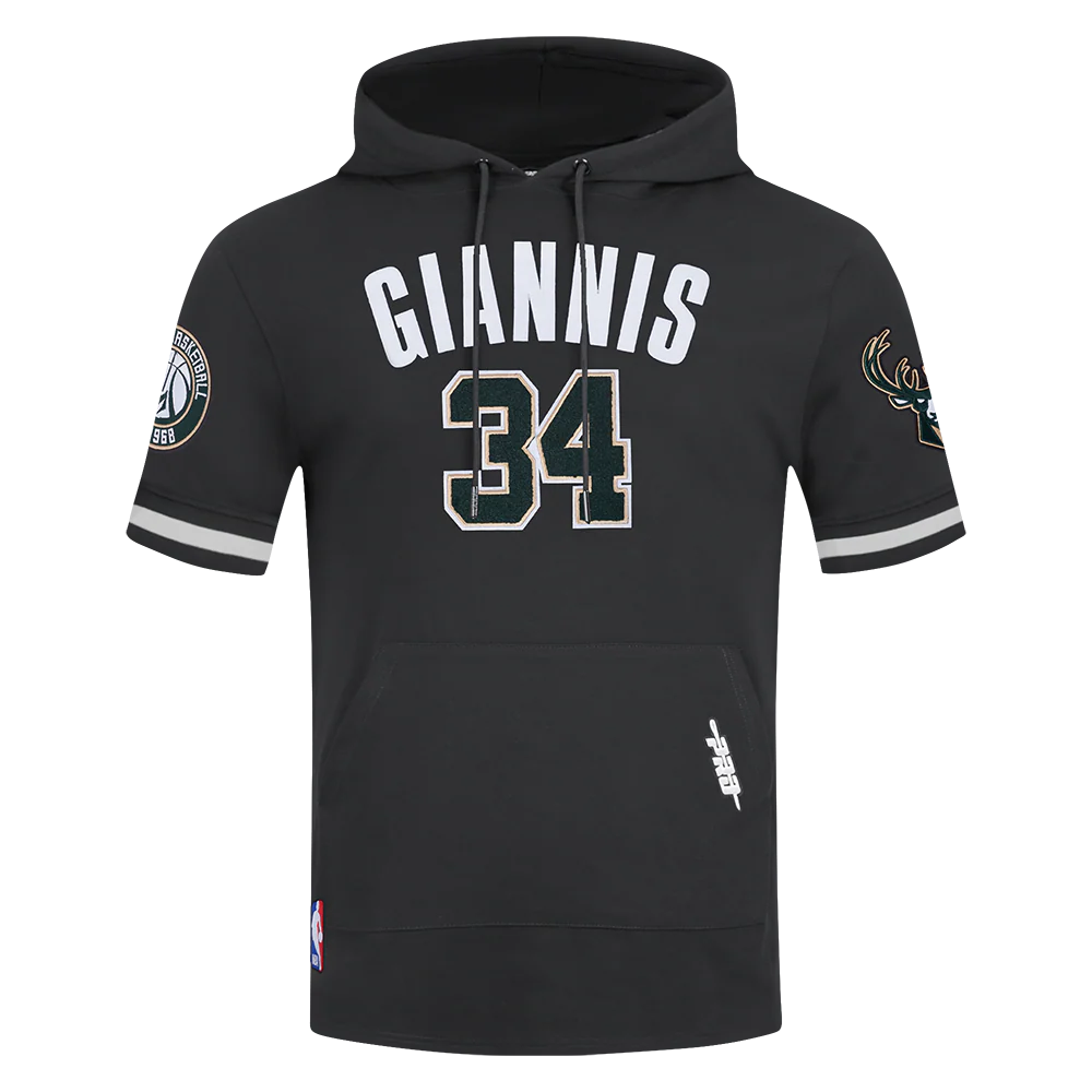 NBA MILWAUKEE BUCKS GIANNIS ANTETOKOUNMPO #34 CLASSIC PNN MEN'S SS PO HOODIE