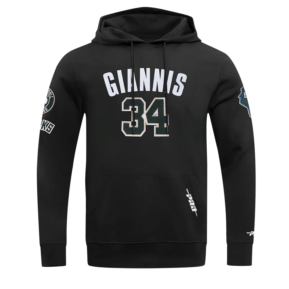 NBA MILWAUKEE BUCKS GIANNIS ANTETOKOUNMPO #34 CLASSIC PNN MEN'S DK PO HOODIE