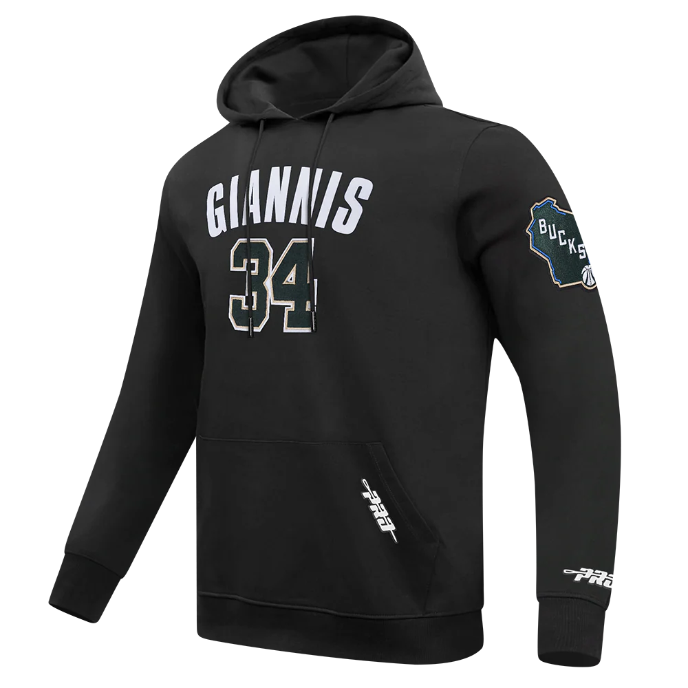 NBA MILWAUKEE BUCKS GIANNIS ANTETOKOUNMPO #34 CLASSIC PNN MEN'S DK PO HOODIE