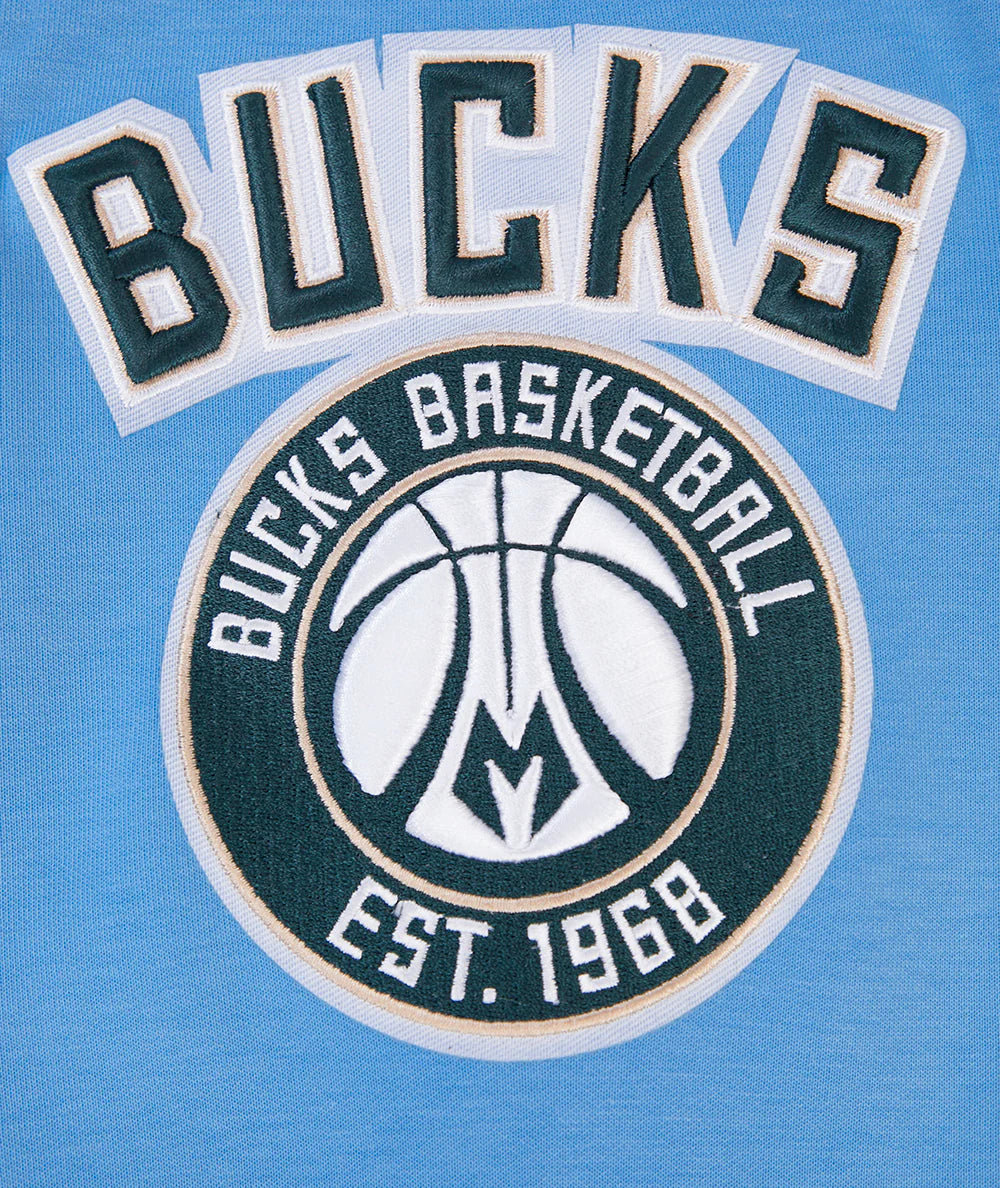 NBA MILWAUKEE BUCKS CLASSIC CHENILLE MEN'S FULL ZIP PULLOVER HOODIE