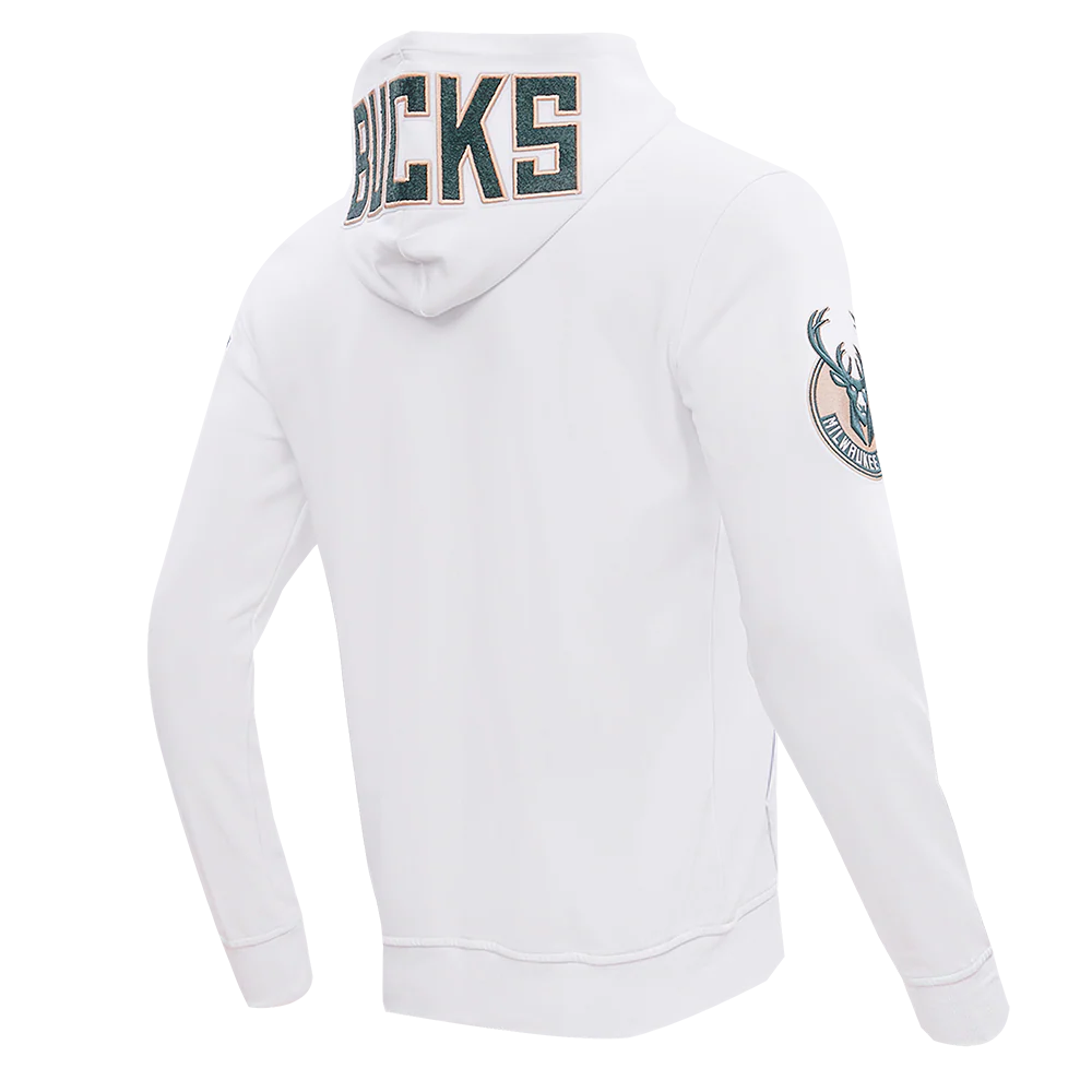 NBA MILWAUKEE BUCKS CLASSIC CHENILLE MEN'S FULL ZIP PULLOVER HOODIE
