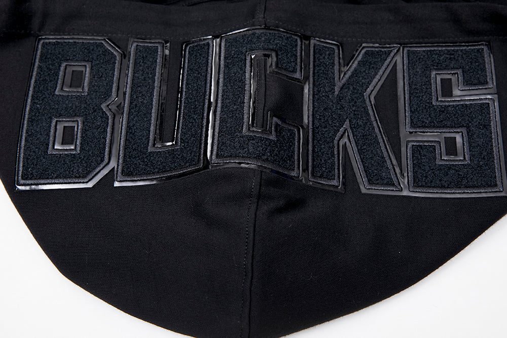 NBA MILWAUKEE BUCKS TRIPLE BLACK LOGO MEN'S PULLOVER HOODIE