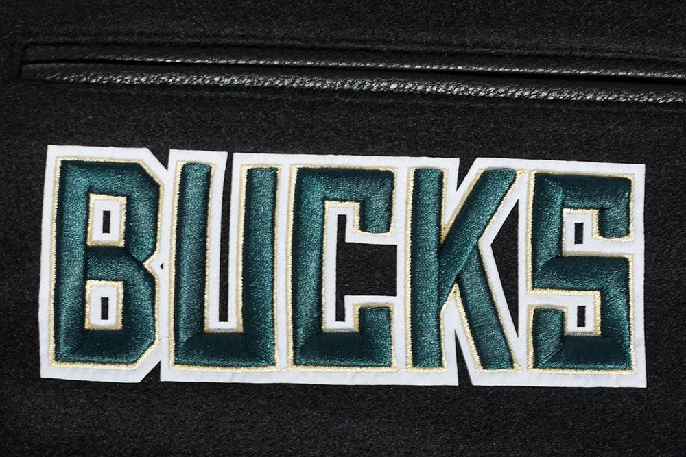 NBA MILWAUKEE BUCKS MASHUP MEN'S RIB WOOL VARSITY JACKET