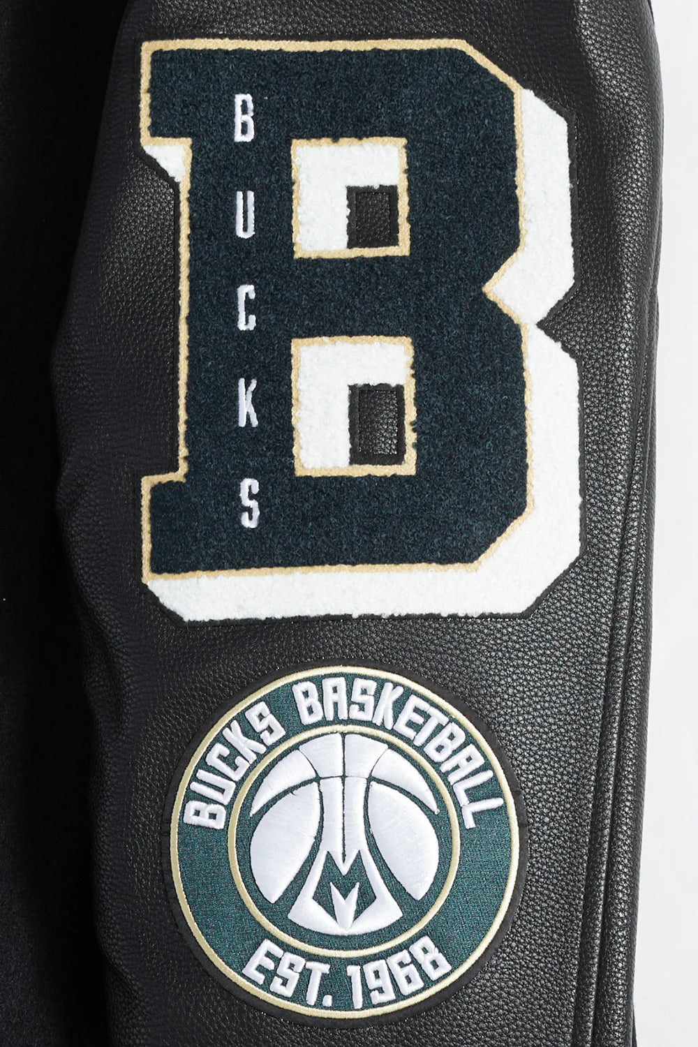 NBA MILWAUKEE BUCKS MASHUP MEN'S RIB WOOL VARSITY JACKET