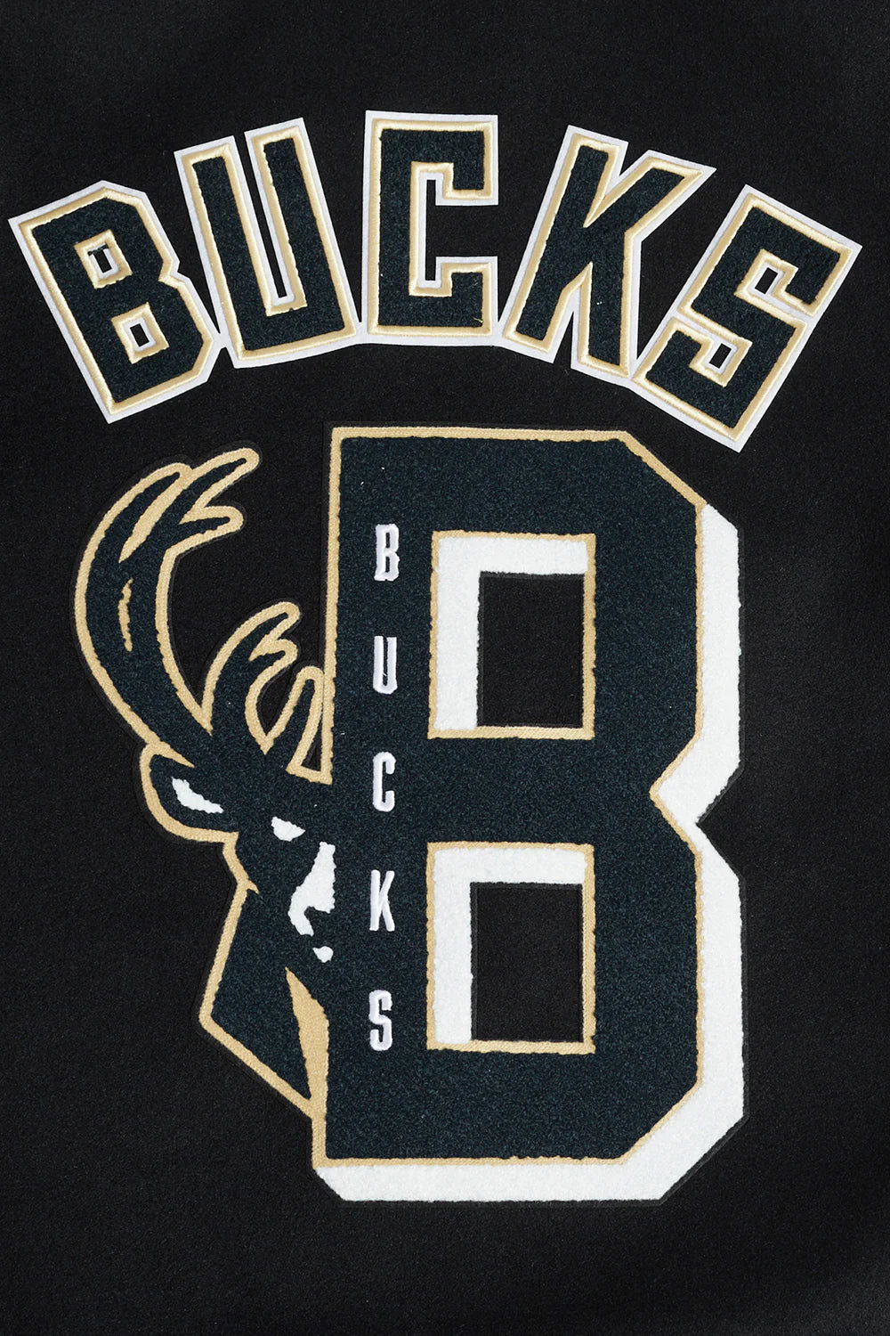 NBA MILWAUKEE BUCKS MASHUP MEN'S RIB WOOL VARSITY JACKET