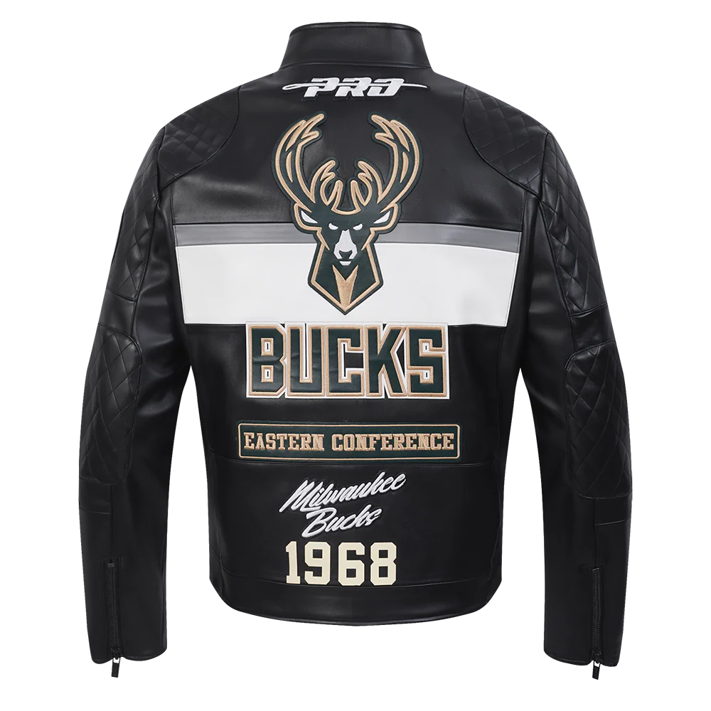 NBA MILWAUKEE BUCKS MEN'S MOTO JACKET